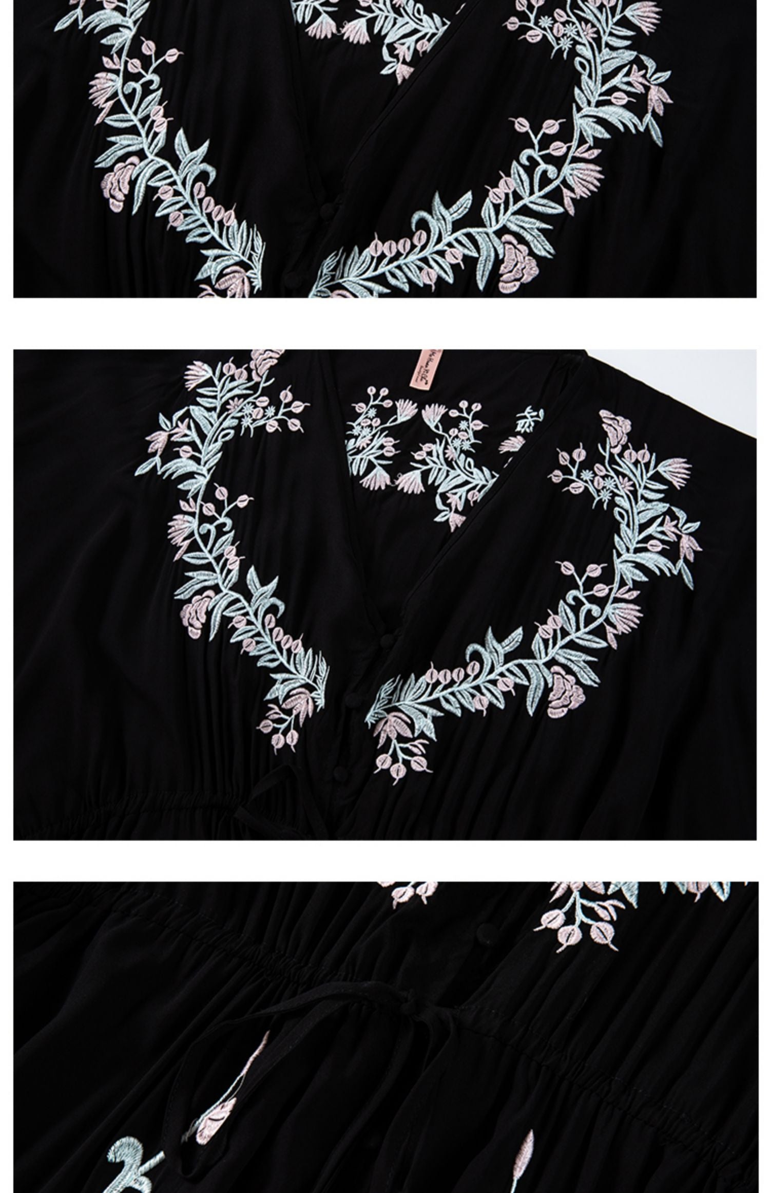 Vanessa Black Cotton Kaftan