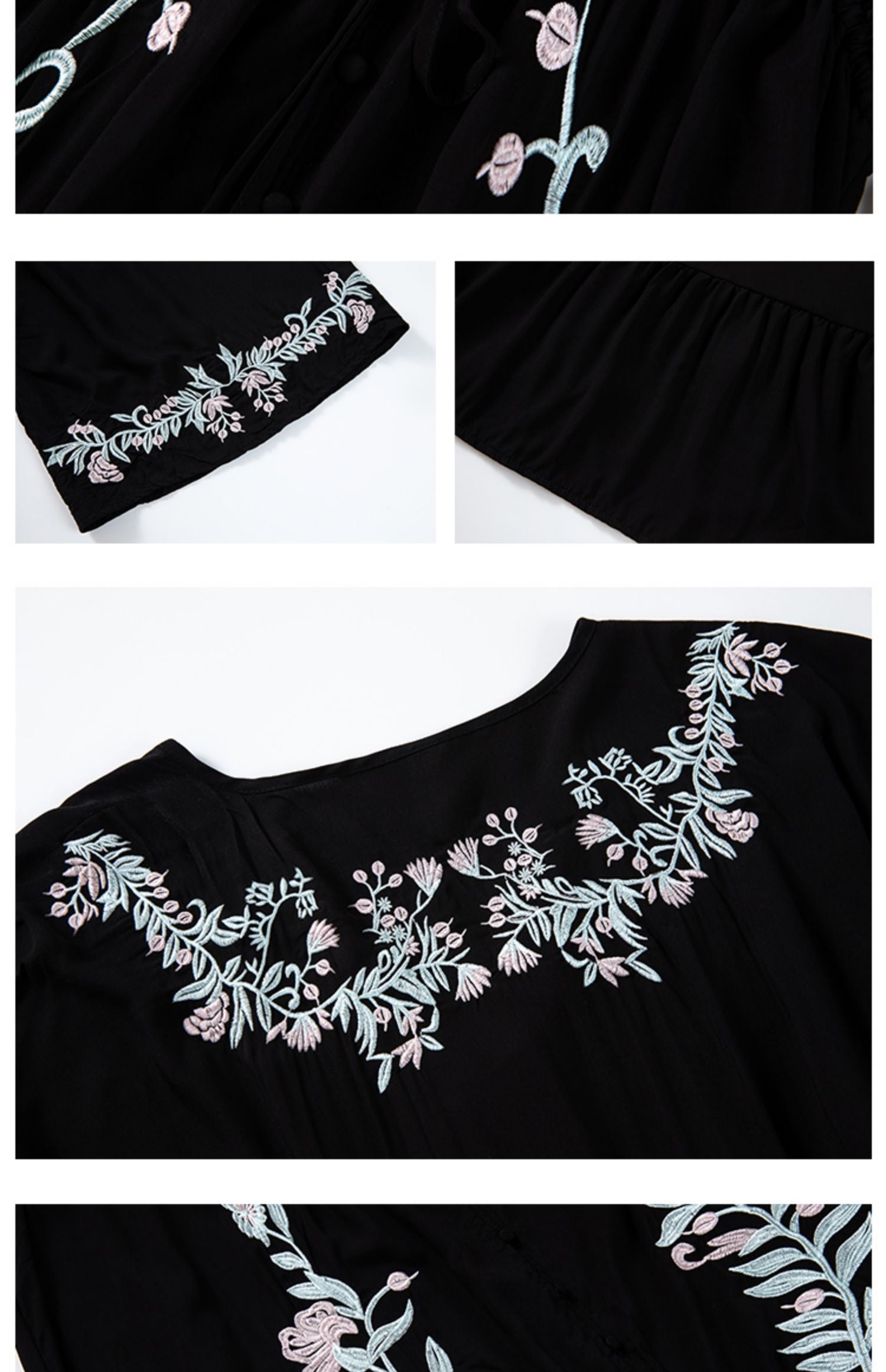 Vanessa Black Cotton Kaftan