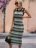 Slim Fit Multi Color Knit Dress