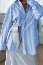 Effortless Cool _ Oversized Striped Button-Down Shirt