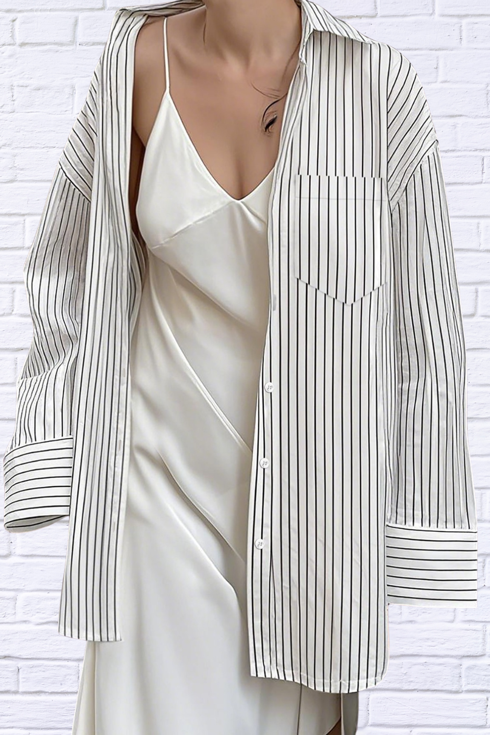 Effortless Cool _ Oversized Striped Button-Down Shirt
