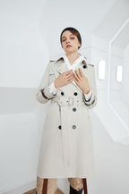 Khaki Slim Fit Trench Coat