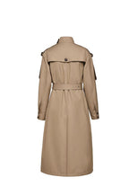 Leather Patchwork Two-Color Trench Coat