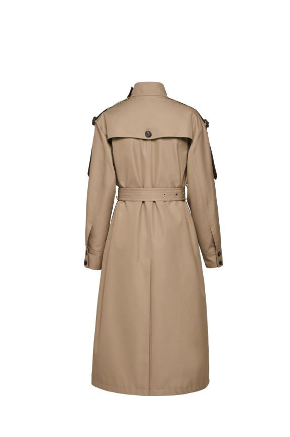 Leather Patchwork Two-Color Trench Coat