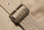 Leather Patchwork Two-Color Trench Coat