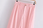 Sleeveless Casual Top and Wide Leg Pants Suit