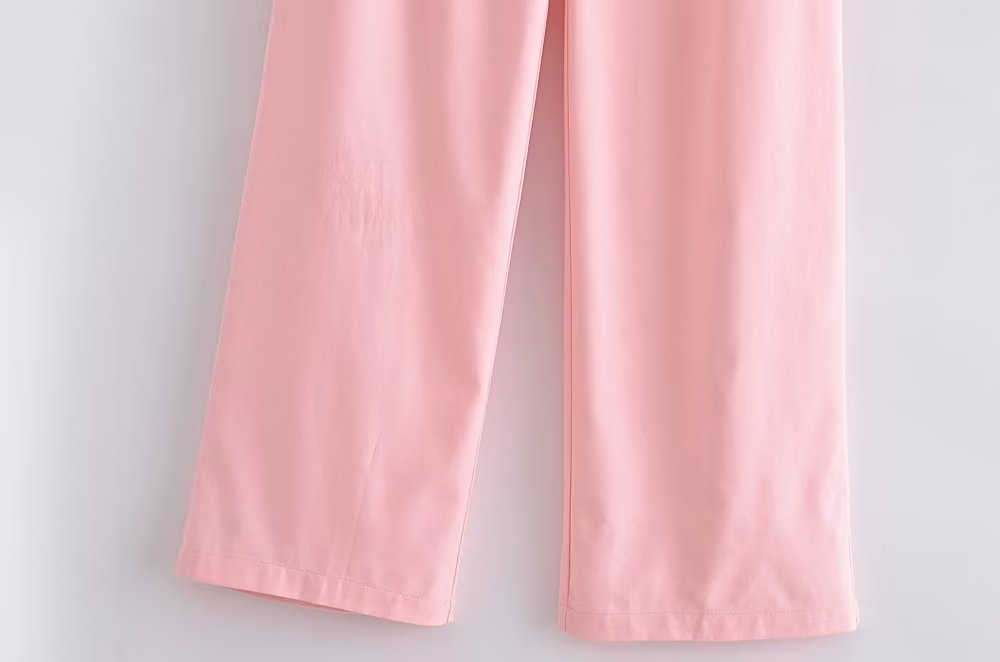 Sleeveless Casual Top and Wide Leg Pants Suit