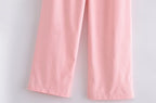 Sleeveless Casual Top and Wide Leg Pants Suit