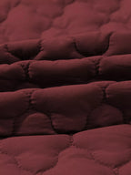 Burgundy Quilted Snap Down Zip Up Vest Coat _ Women__ Lightweight Warm Outerwear for Fall & Winter