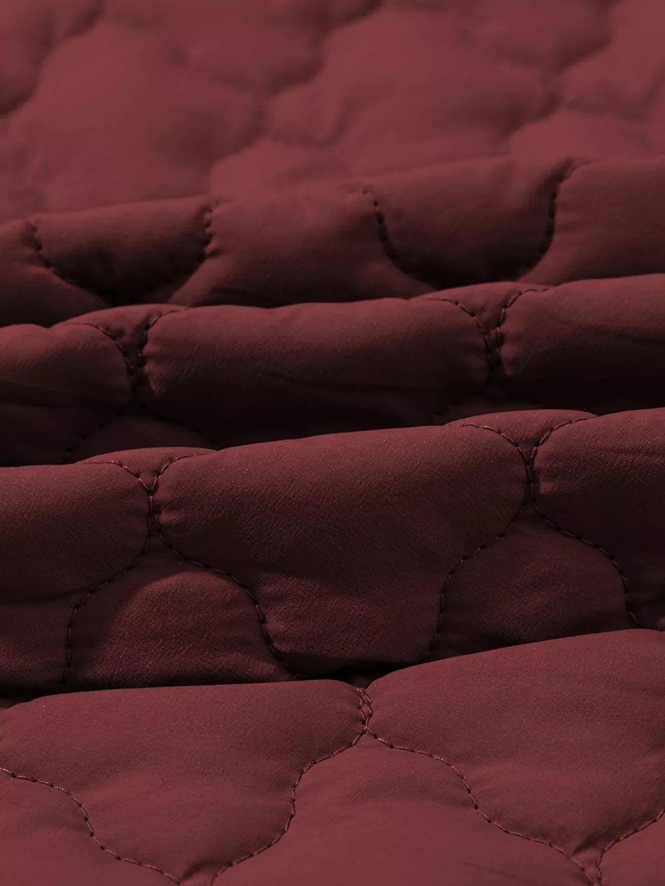 Burgundy Quilted Snap Down Zip Up Vest Coat _ Women__ Lightweight Warm Outerwear for Fall & Winter
