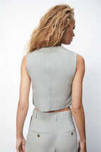 Solid Color Slim Fit Strap Vest