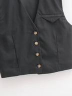Black Slim Sleeveless Vest