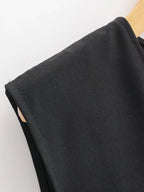Black Sleeveless Casual Vest