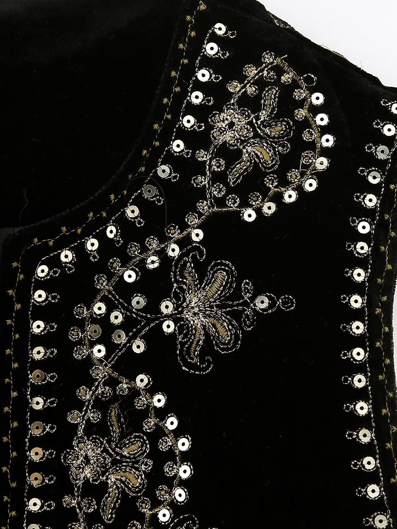 Velvet Embroidered Vest