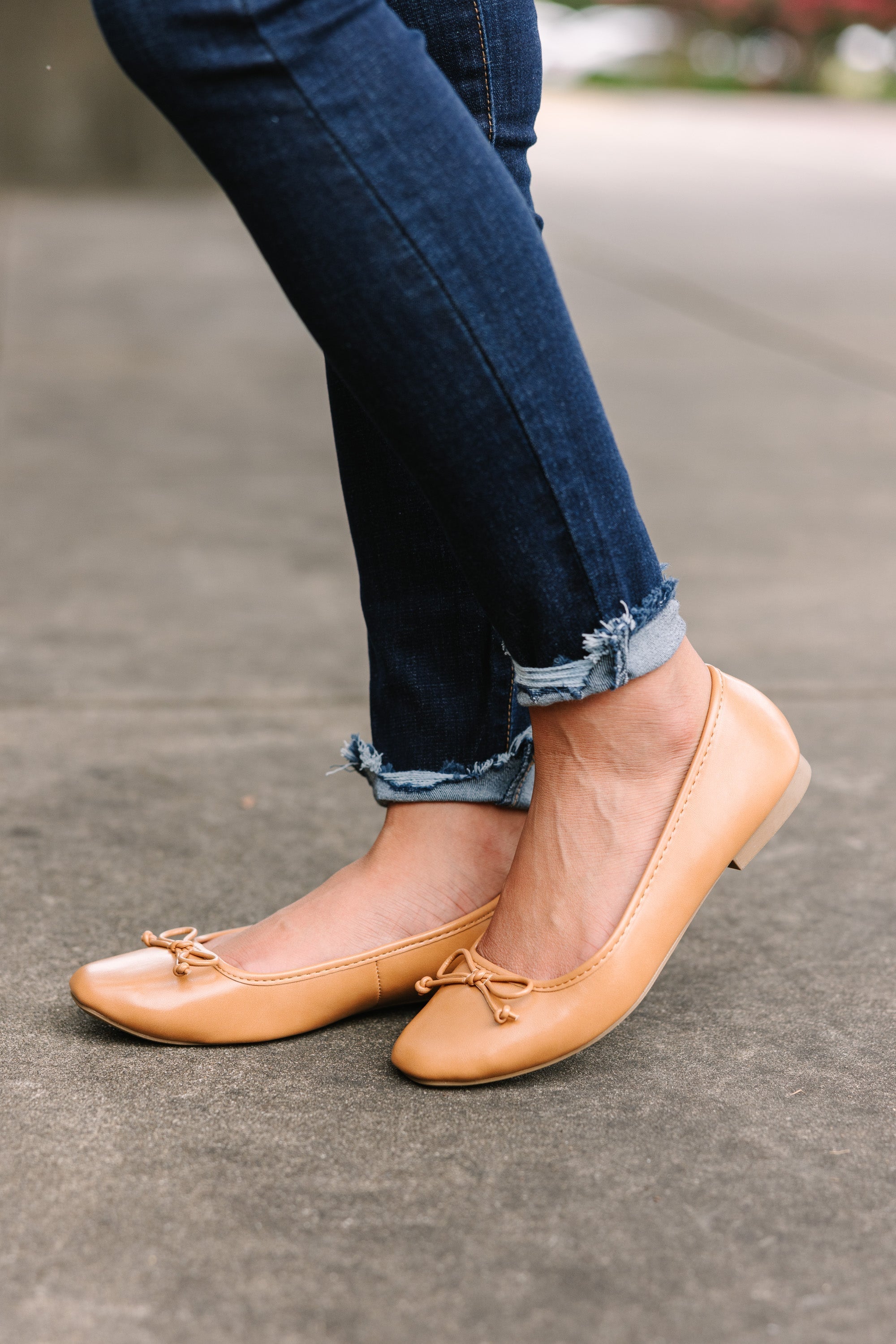 Camel Brown Ballet Flats with Pep