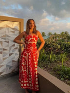 Printed Vacation Camisoles Maxi Dresses