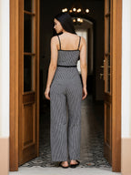Plaid Camisoles Wide Leg Commuting Jumpsuits