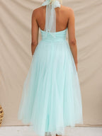 Halter Mesh Formal Dress Maxi Dresses