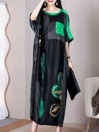 Sun Shine Round Neck Short Sleeves A-line Dress