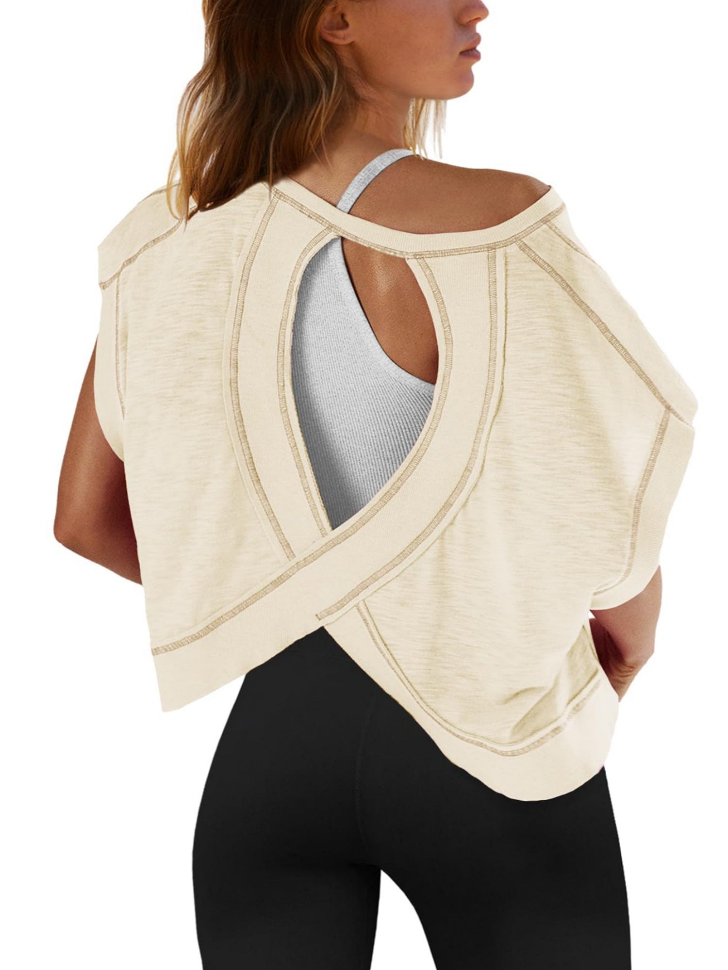 Backless Yoga Relaxed And Casual T-shirts