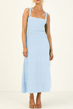 Tie Shoulder High Waist Knit Maxi Cami Dress