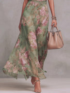 Floral Vacation Formal Dress Halter Maxi Dresses
