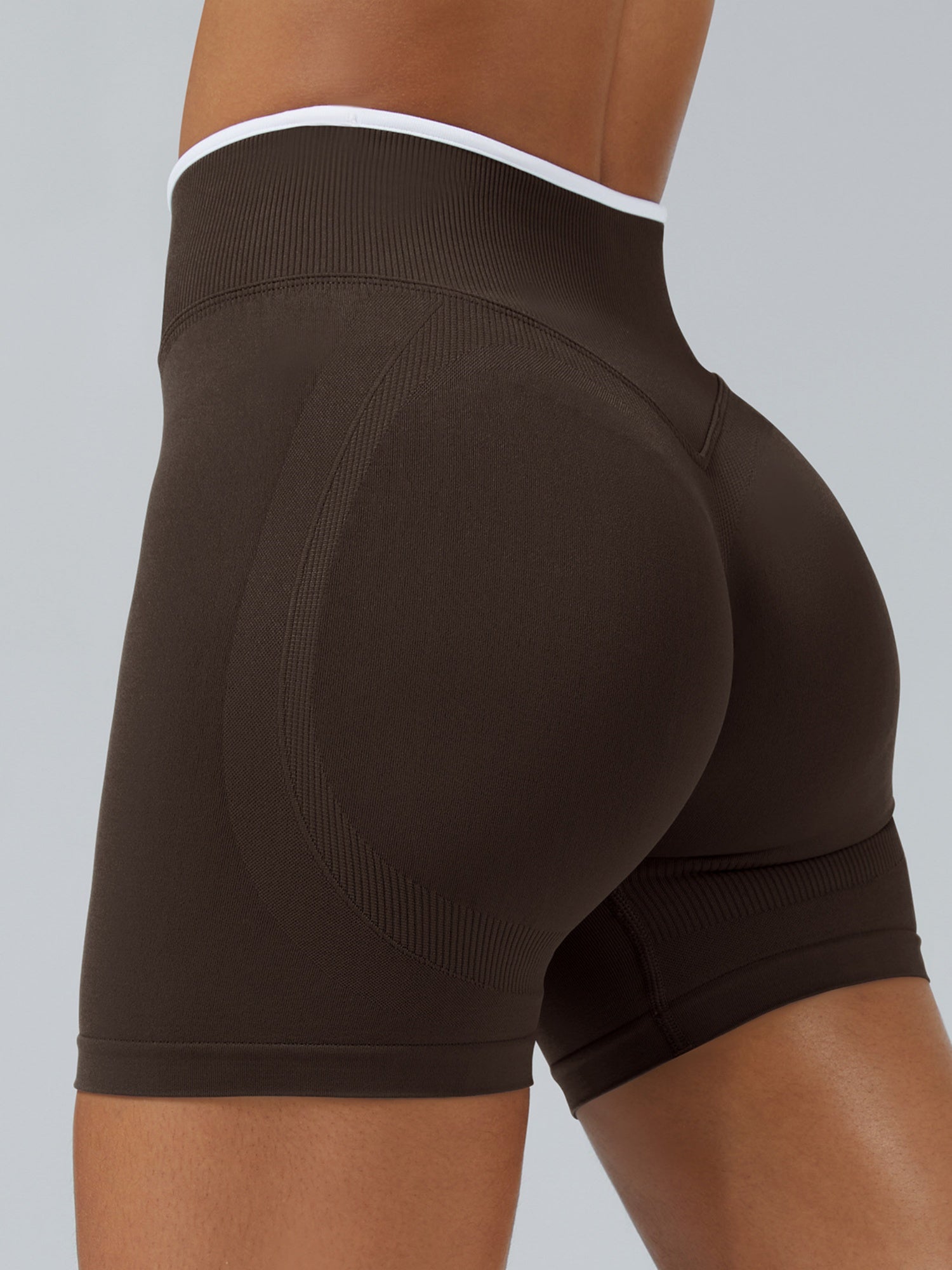 Color Matching Seamless High-waisted Hip Lift Exercise Yoga Shorts