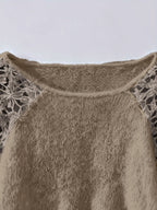 Lace Applique Loose-fit Sweaters