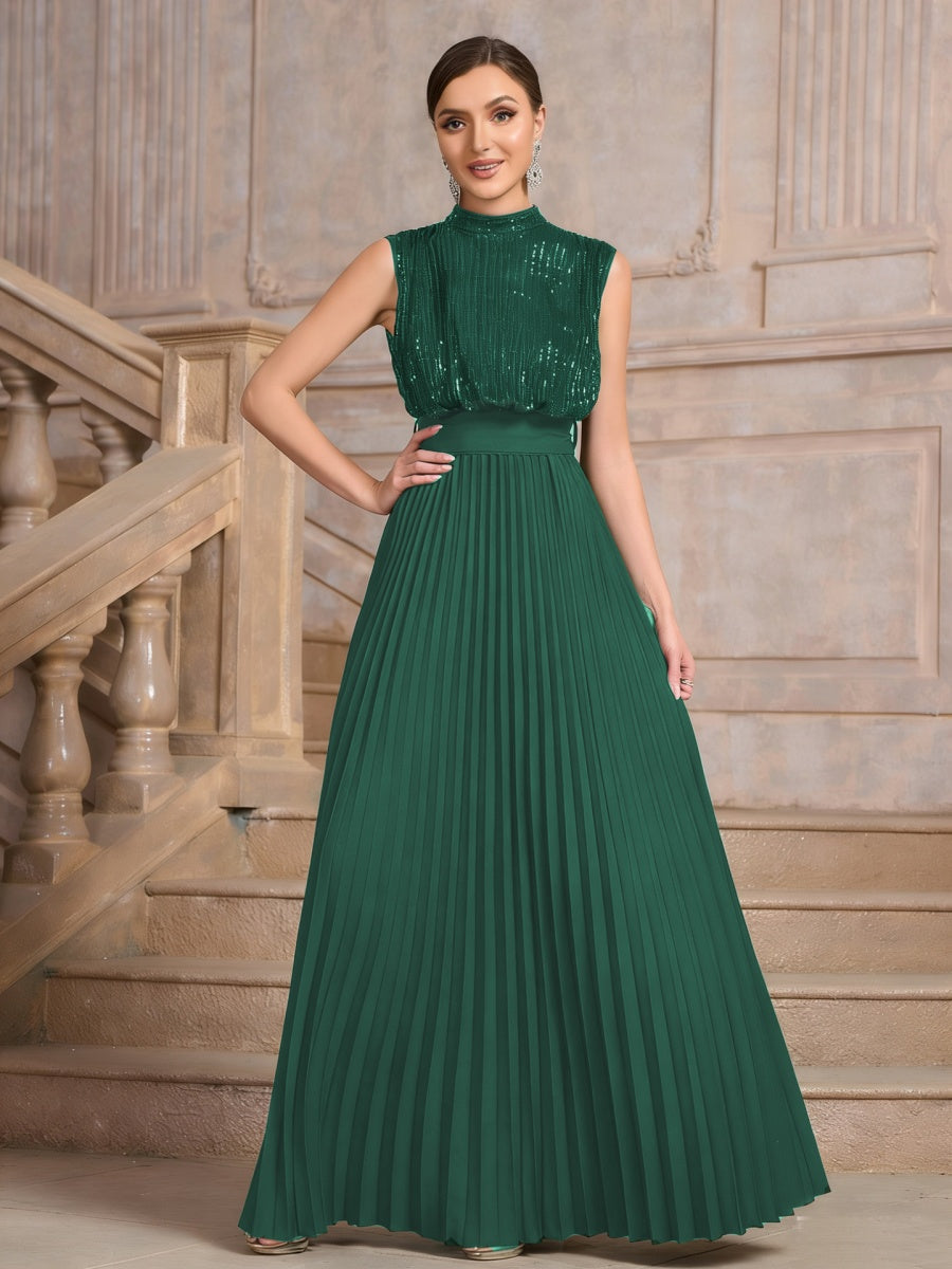 Sequins Crimp Banquet Formal Dress Party Wedding Backless Maxi Dresses