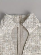 V-neck Houndstooth Textured Fabric Grace Profession Mini&Short Dresses