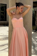 3D Flowers Shoulder Strap Formal Dress Maxi Dresses