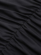 Backless Draped Collar Sparkling Mesh Splicing Halter Mini&Short Dresses