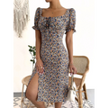 Catalina Minimalist Summer Dress with Floral Print Chic Silhouette Collection