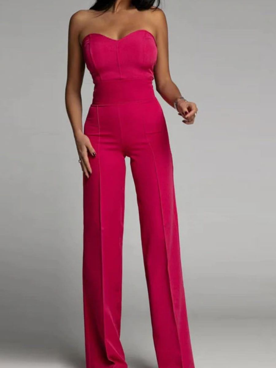 Tube Top Suit Trousers Straight-fit Leisure Sexy Jumpsuits