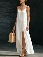 Simple Solid Color Patchwork Dress
