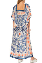 Square Collar Flutter Sleeves Printed Maxi Vacation Dress