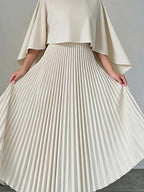Cloak Batwing Sleeves Crimp Temperament Grace Maxi Dresses
