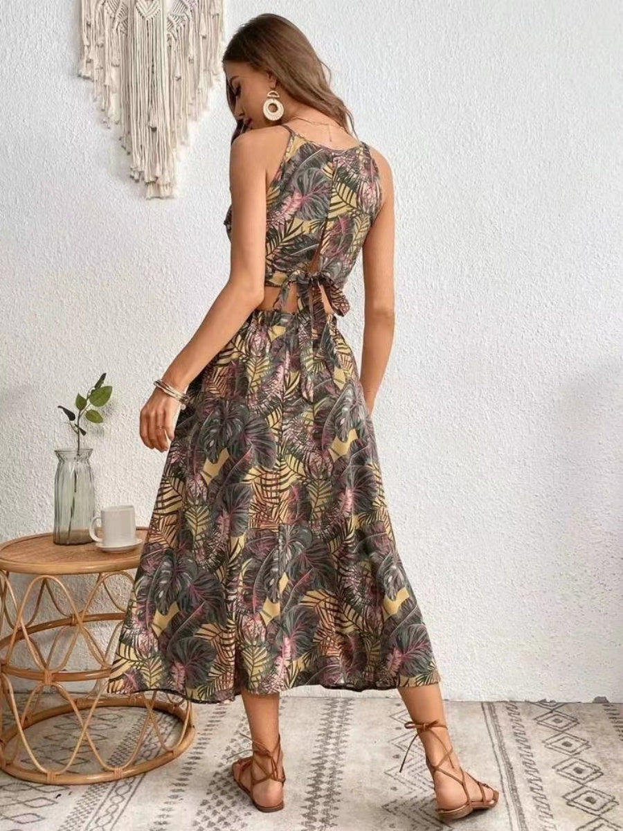 Camisoles Tube Top Bandage Jacket Loose-fit Printed Skirts Set 2-piece Sets