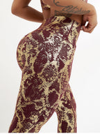 Snake Print Stretch Tight Yoga Pants
