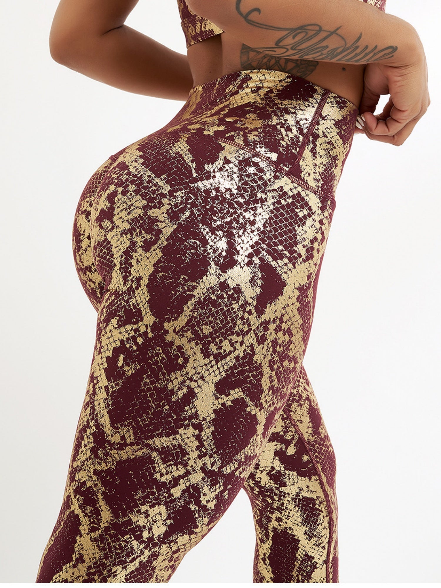 Snake Print Stretch Tight Yoga Pants