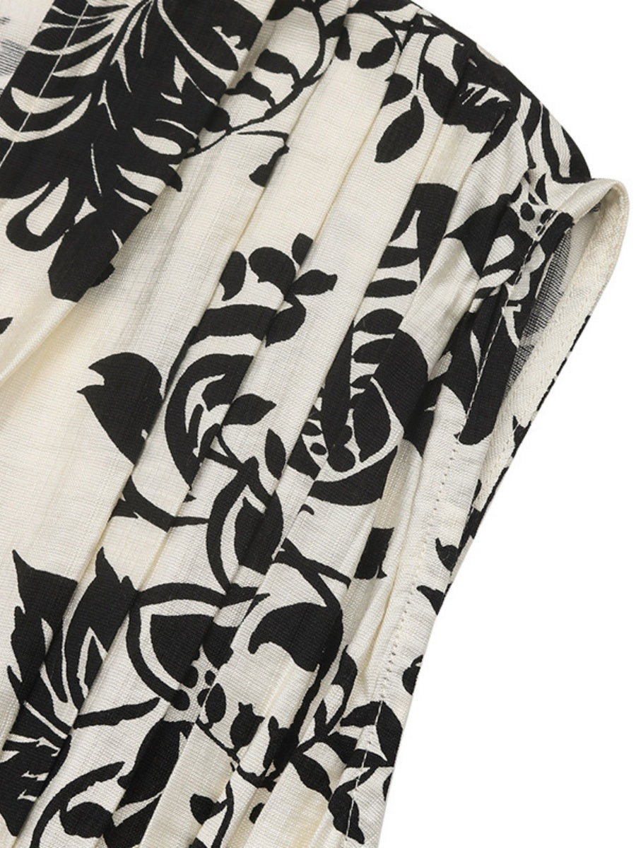 Printed V-neck Vacation Leisure Maxi Dresses