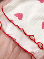 Mesh Patchwork Printed Camisole Nightgown