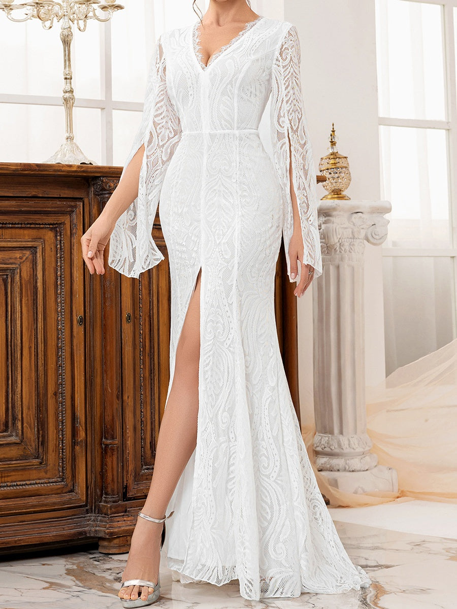 Sexy Slim-fit Fishtail Banquet Slit Evening Dress Maxi Dresses