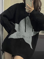 Big Star Print Hooded Cardigan