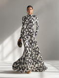 | Black and White Wrap Dress