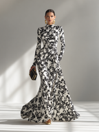 | Black and White Wrap Dress