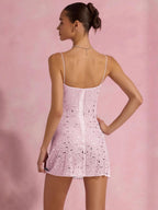 Rhinestone Double-Layer Mesh Bodycon Party Dress