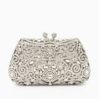 Ayanne Silver Crystal Clutch Bag