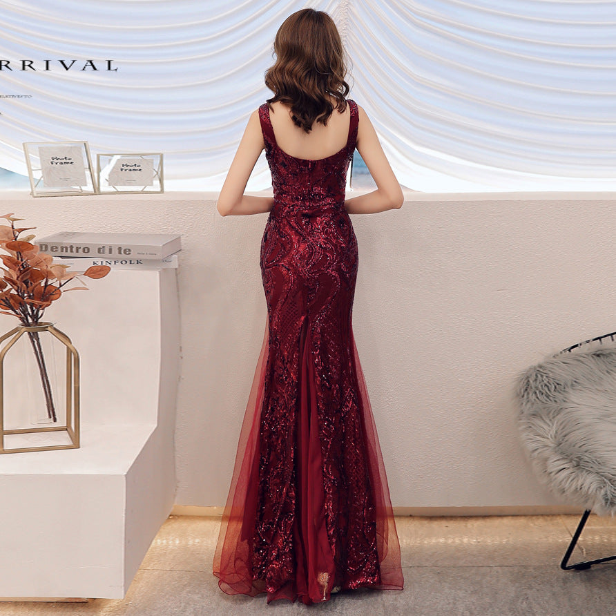 Formal Fishtail Sequin Gown