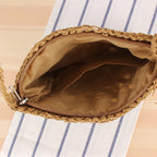 Simple Hollow Out Cutout Tassel Crossbody Crochet Cotton Bag